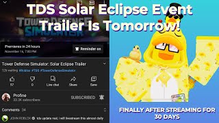 TDS Solar Eclipse Event Trailer CONFIRMED TOMORROW  Roblox Tower Defense Simulator LEAK [upl. by Anaili]