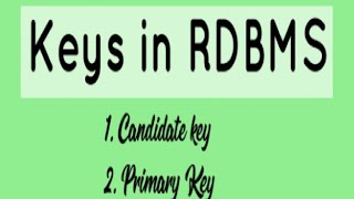 TYPES OF KEYS IN DBMS Tamil [upl. by Nura]