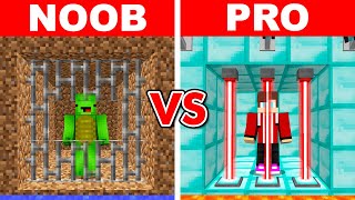 Minecraft NOOB vs PRO SAFEST SECURITY PRISON BUILD CHALLENGE [upl. by Nataline]