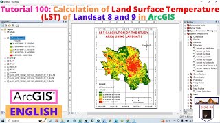 Calculation of Land Surface Temperature LST of Landsat 8 and 9 in ArcGIS [upl. by Corabelle77]