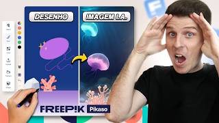 INSANO Como Criar imagens com Inteligência Artificial em TEMPO REAL  Freepik Pikaso [upl. by Odlavso]