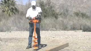 Lewis Multi Drill 8 inch earth auger drills large post hole for commercial construction [upl. by Packston129]