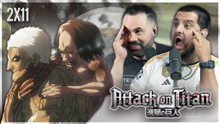 Our First Anime  Attack On Titan 2x11quotChargequot Reaction  SUBBED [upl. by Aihsak]