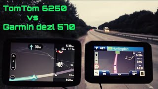 Tomtom Go Professional 6250 Vs Garmin Dezl 570 Road Test Truck Coach satnav [upl. by Novelia]