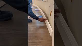 Curved wall wood Baseboard installation 👉 Gpr3Carpentry🔨 [upl. by Mcgray521]