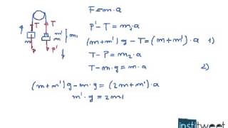 Problema física dos cuerpos en una polea calculo de masa a añadir [upl. by Arimahs]