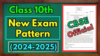 CBSE New Exam Pattern 202425 💥🧐 Class 10th  All Subjects  Blue Print Class 10 Syllabus Pattern [upl. by Ratha580]