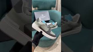 BALMAIN BCOURT FLIP GREY SNEAKERS in LEATHER And SUEDE PREMIUM QUALITY SNEAKER [upl. by Eceinaj781]