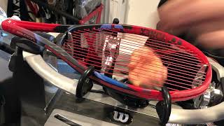 Restringing a Yonex Vcore 98 tennis racquet [upl. by Blackstock]