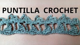 PUNTILLA en tejido crochet o ganchillo N° 5 tutorial paso a paso Moda a Crochet [upl. by Aliekat]