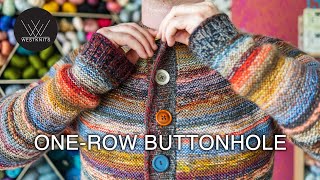 OneRow Buttonhole  Knitting Tutorial [upl. by Barnie]