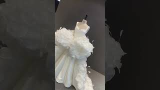 Custom Wedding Dress with a Detachable Flower Train [upl. by Nosneb]