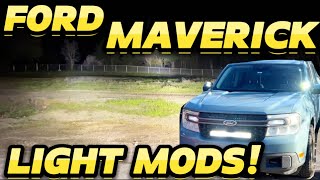 Ford Maverick LIGHTING MODS Light bars amp Stock Bulbs [upl. by Lyred]