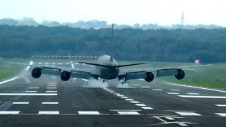 Boeing KC135 Stratotanker  Landing NATO Air Base Geilenkirchen [upl. by Ilise]