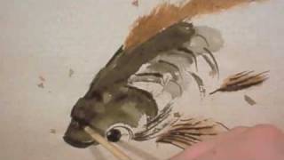 Traditional Chinese Painting Raggedy Fish quotLittle Brown Troutquot Wide Format [upl. by Giesecke275]