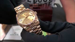 Rolex Day Date President 18238 Gold Diamond Dial  WatchesGMT English [upl. by Logan]