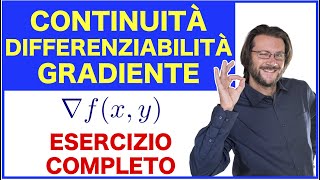 Continuità differenziabilità e gradiente esercizio completo svolto [upl. by Iggep459]