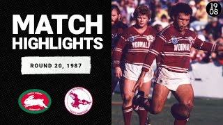 South Sydney Rabbitohs v Manly Sea Eagles  Round 20 1987  Classic Match Highlights [upl. by Ahseenak]