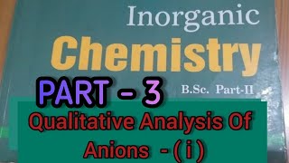 Qualitative analysis of anions BSc 2nd year 4th sem  Inorganic chemistry [upl. by Sallyann]