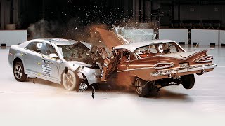 1959 Chevrolet Bel Air vs 2009 Chevrolet Malibu IIHS crash test [upl. by Pickar349]