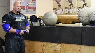 Brian Shaw Trains the 300lb Cyr Bell [upl. by Eerdna416]