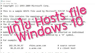 edit hosts file windows 10 [upl. by Marylee]