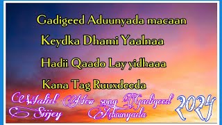 Walid Siijey  Gadigeed Aduunyada Layrics Vedio [upl. by Gaudette]