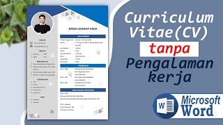 Cara Buat CV Curriculum Vitae Tanpa Pengalaman Kerja FREE TEMPLATE CV008 [upl. by Kaufmann260]