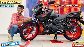 New TVS Apache RTR 160 2V Racing Edition Launch Price Mileage Features Detailed Review tvs apache [upl. by Fanny362]