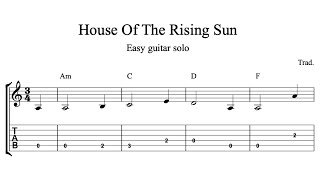 Easy guitar tabs  How to play House Of The Rising Sun [upl. by Gitt]