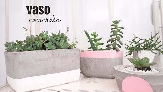 DIY COMO FAZER UM VASO DE CIMENTO CASEIRO [upl. by Repooc]