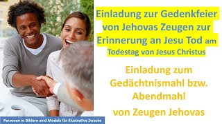 Abendmahl Gedächtnismahl Zeugen Jehovas Gedenkfeier von Jehovas Zeugen zur Erinnerung an Jesu Tod [upl. by Janine]