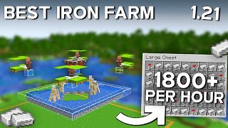 Minecraft BEST Iron Farm 121  Iron Farm Tutorial  1800 Perh [upl. by Salomone]