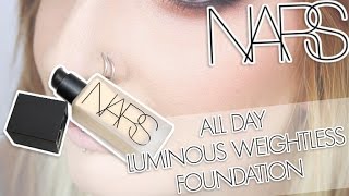 Review amp Swatches NARS All Day Luminous Weightless Foundation  Application Demo [upl. by Girard]