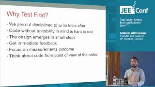 Test Driven Spring Boot applications part 1 Mikalai Alimenkou Founder and Coach at XP Injection [upl. by Mackoff506]