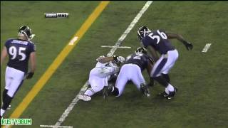 Ray Lewis Tackles Dustin Keller HARD [upl. by Ettenil]