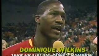 NBA  1985  All Star Game Halftime  Old Timers Game  Slam Dunk Contest  Jordan  Wilkins  Dr J [upl. by Opalina]