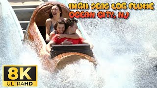 POV of High Seas Log Flume Playlands Castaway Cove  Ocean City NJ  8K Water Ride POV Video [upl. by Nodnal686]