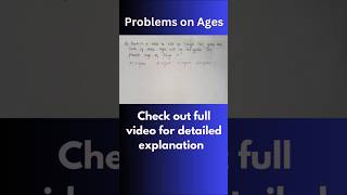 Problems on Ages for Placements aptitude reasoning placementdriveshortsfeed subscribersytages [upl. by Beckman]