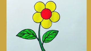 How to draw flower 🌹  flower drawing step by step  Easy drawing for kids  flower [upl. by Kcirtapnaes]