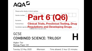 AQA GCSE Combined Science Higher Biology Paper 1H June 2020 Part 6 Q6 [upl. by Neih316]