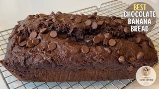 I Should Have Made This Way Best CHOCOLATE BANANA BREAD Recipe 달지 않은 초콜릿 바나나 브레드 레시피 [upl. by Enia]