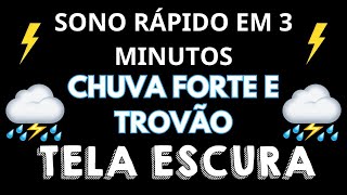 Sons de chuva para dormir estudar ou relaxar  Tela Preta🌧 3 Horas de Chuva e Trovão 🌧 [upl. by Uon]