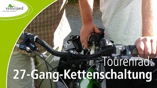 Velociped Tourenrad Kurzanleitung 27GangKettenschaltung [upl. by Yerroc]