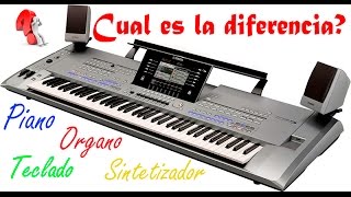 Cual es la diferencia entre Teclado piano organo y sintetizador [upl. by Nelram]