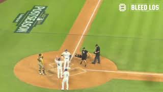 Watch Dodgers Shohei Ohtani hit his first home run in the postseason three run home run  Fan Cam [upl. by Ferrell]