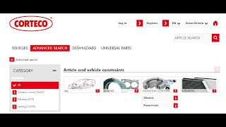 Search by vehicle  Corteco online catalog ecatcortecocom [upl. by Kern111]