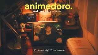 animedoro real time study with me at 3am study  watch anime 5020 with lofi music [upl. by Kakalina716]