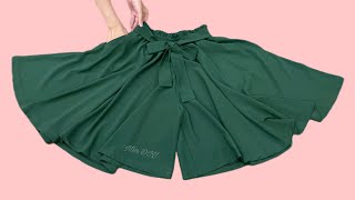 Very beautiful 🌷 Paperbag Skirt Pants  Circular Trousers  Cutting and Sewing tutorial [upl. by Assile]