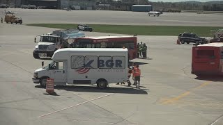 Bangor International Airport drill simulates plane fire on the tarmac [upl. by Nason1]